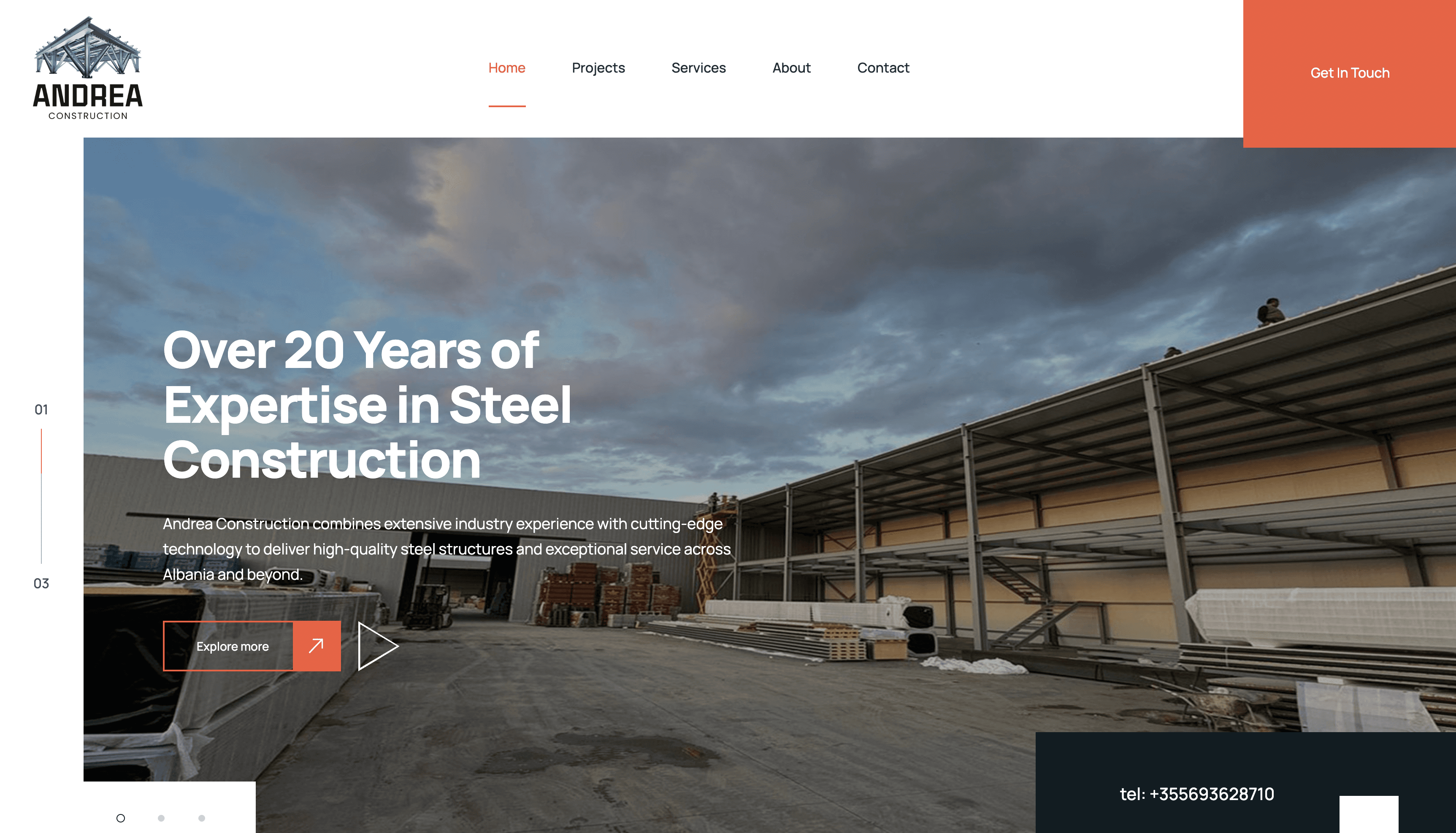 Andrea Construction website preview