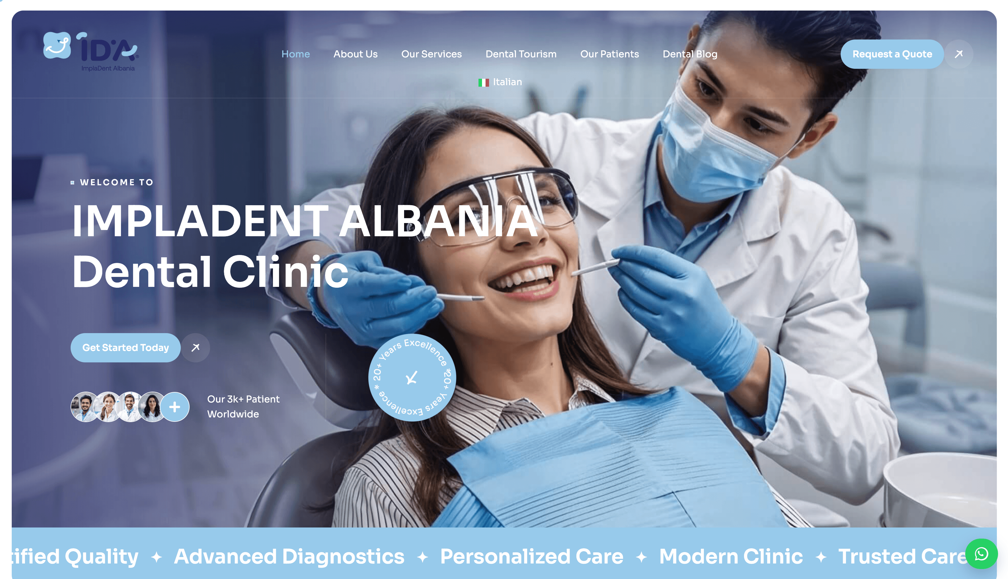 Impladent Albania website preview